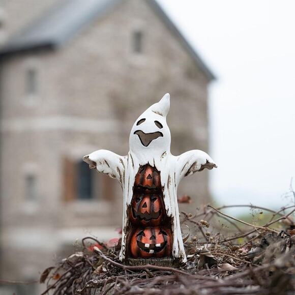 Halloween Decorations Ghost Figurine-Pumpkin Statue Lights Decoration - Picture 2 of 3